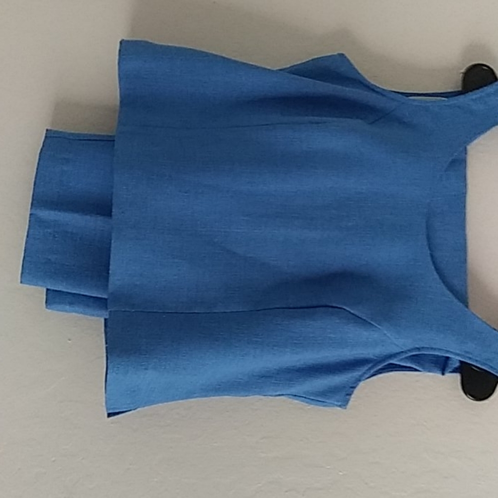Blue pants suit